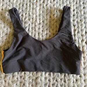 The Upside Black Swim Bottoms with Yellow Trim